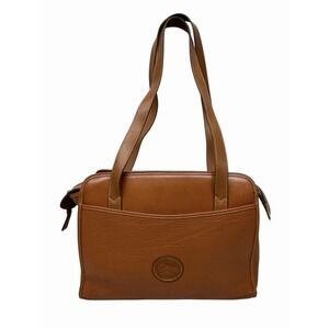 Dooney & Bourke Pebble Leather Purse Brown Tan Vintage Made In USA  11"x9"